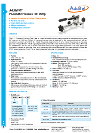Thumbnail of document Data Sheet - 917 Pneumatic Pressure Test Pump